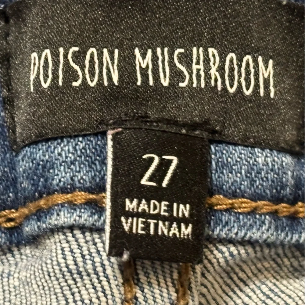 Classic Blue Skinny Jeans with Raw Hem - Picture 4 of 11